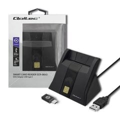 Qoltec Viedčipu karšu skeneris USB2.0 Plug & Play цена и информация | Smart устройства и аксессуары | 220.lv