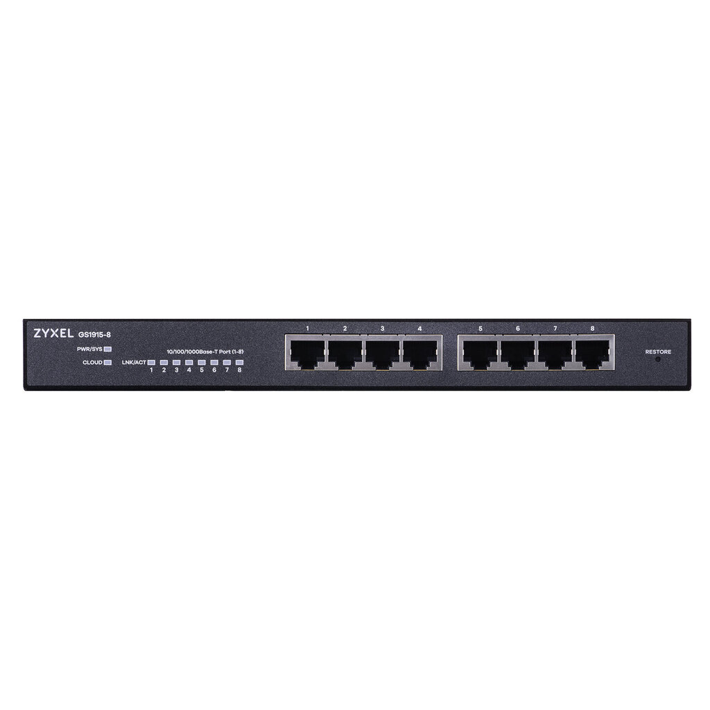 Zyxel GS1915-8 Managed L2 Gigabit Ethernet (10/100/1000) Black cena un informācija | Komutatori (Switch) | 220.lv