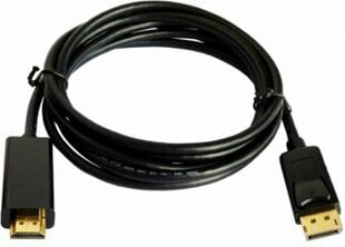 Kabelis Brackton DisplayPort Male - HDMI Male 2m Black cena un informācija | Kabeļi un vadi | 220.lv