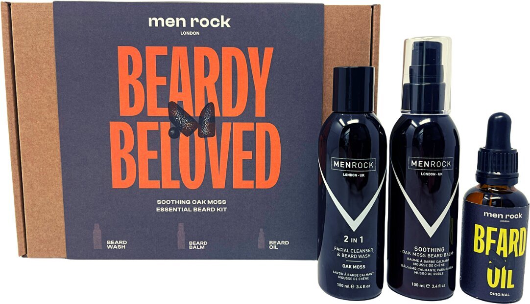 Bārdas kopšanas komplekts Men Rock Beardy Beloved Soothing Oak Moss Beard Kit cena un informācija | Skūšanās piederumi, kosmētika | 220.lv