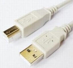 Kabelis Brackton USB Male - USB Male B 1.8m White cena un informācija | Kabeļi un vadi | 220.lv