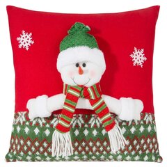 Ziemassvētku spilvendrāna ar izšūtu sniegavīru, 40x40 cm cena un informācija | Dekoratīvie spilveni un spilvendrānas | 220.lv
