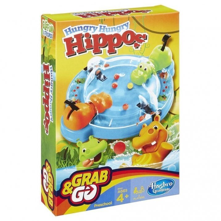 Ceļojumu spēle "Hungry Hippos Grab&Go" (lietuviešu valodā) cena un informācija | Galda spēles | 220.lv