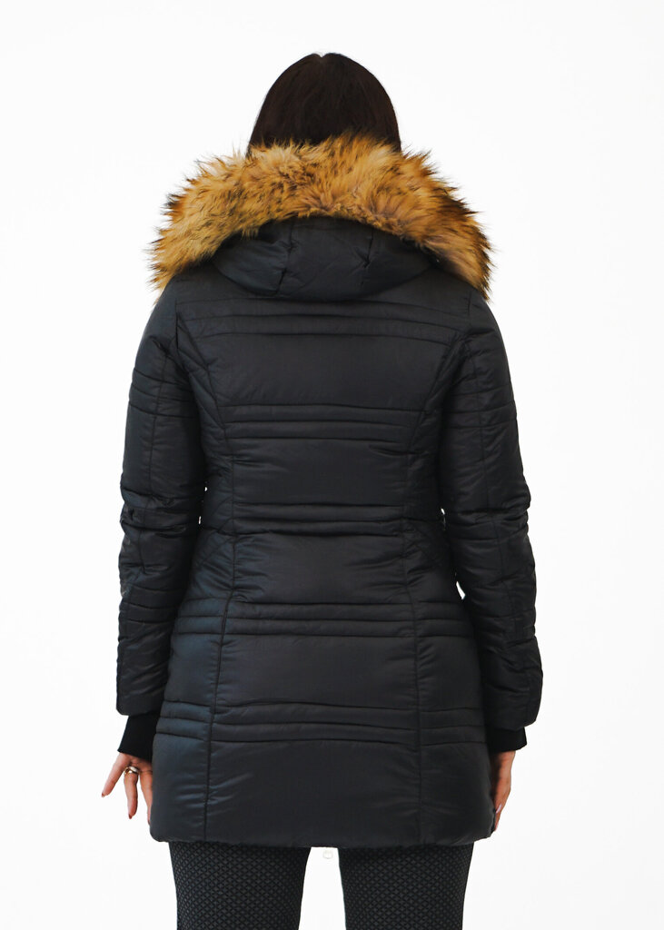 Pieguļoša jaka ar kapuci no mākslīgas ādas цена и информация | Sieviešu virsjakas | 220.lv