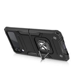 Wozinsky Ring Armor tough hybrid case cover + magnetic holder paredzēts Samsung Galaxy Z Flip 3, melns cena un informācija | Telefonu vāciņi, maciņi | 220.lv