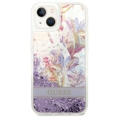 Oriģināls vāciņš GUESS Flower Liquid Glitter Hardcase - iPhone 14 Plus, violets cena un informācija | Telefonu vāciņi, maciņi | 220.lv
