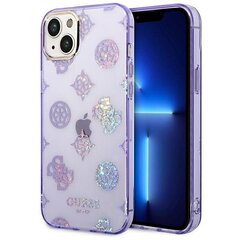 Oriģināls vāciņš GUESS Peony Glitter - iPhone 14 Plus, violets cena un informācija | Telefonu vāciņi, maciņi | 220.lv