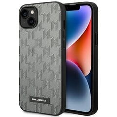 Oriģināls vāciņš KARL LAGERFELD Case Saffiano Mono Metal Logo - iPhone 14 Plus, pelēks cena un informācija | Telefonu vāciņi, maciņi | 220.lv