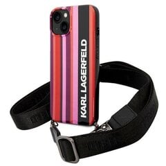 Oriģināls vāciņš KARL LAGERFELD Color Stripes Strap - iPhone 14 Plus, rozā cena un informācija | Telefonu vāciņi, maciņi | 220.lv