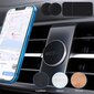 MOSUO mobilā tālruņa turētāja automašīnas magnēts, 2 gabalu automašīnas mobilais turētājs magnētiski universāls ar 4 metāla plāksnēm iPhone/Samsung/Huawei/Xiaomi/Galaxy/Moto GPS utt., Sudraba cena un informācija | Auto turētāji | 220.lv