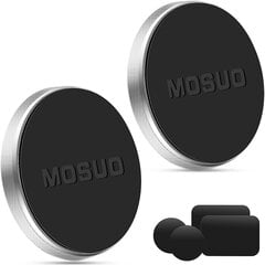 Mosuo Mobile Phore Dellocker Car Magnet, 2 кусочки автомобильного мобильного держателя магнитно универсально с 4 металлическими пластинами для iPhone/samsung/huawei/xiaomi/galaxy/moto GPS и т. Д., Серебро цена и информация | Держатели для телефонов | 220.lv