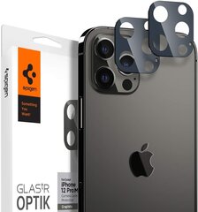 Spigen Glass.TR Optik Camera aizsardzība, kas ir saderīga ar iPhone 12 Pro Max, 2 gabaliem, grafīts, anti-Scratches, 9h cietības aizsargājošā plēve cena un informācija | Ekrāna aizsargstikli | 220.lv