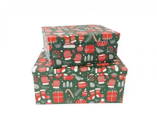 Dāvanu kastīte 23 x 16,5 x 9,5cm, Nr3, krāsa: zaļa (438046) 6725 cena un informācija | Ziemassvētku dekorācijas | 220.lv