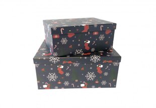 Dāvanu kastīte 35 x 27 x 15,5cm, Nr9, krāsa: tumši zila (438022) 6572 cena un informācija | Ziemassvētku dekorācijas | 220.lv