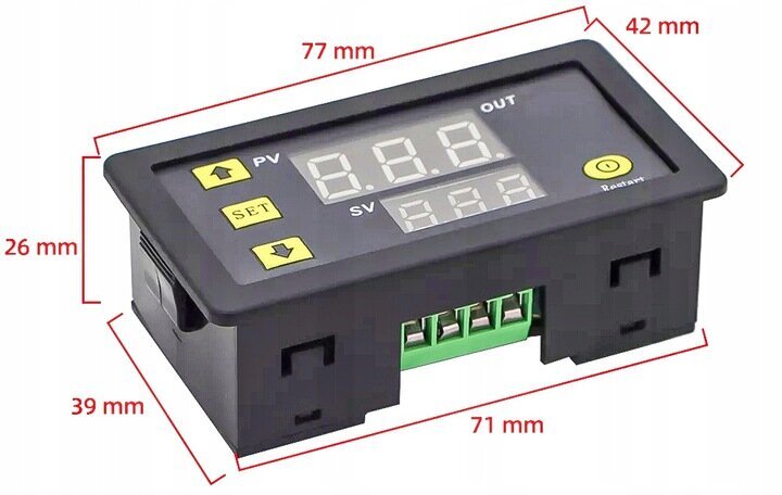 ELEKTRONISKS TERMOSTATS, TEMPERATŪRAS REGULĒJUMS, 230V cena un informācija | Taimeri, termostati | 220.lv