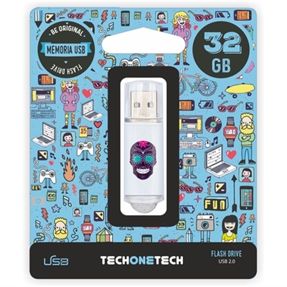 Tech One Tech Calavera Maya TEC4008-32 32 GB цена и информация | USB Atmiņas kartes | 220.lv