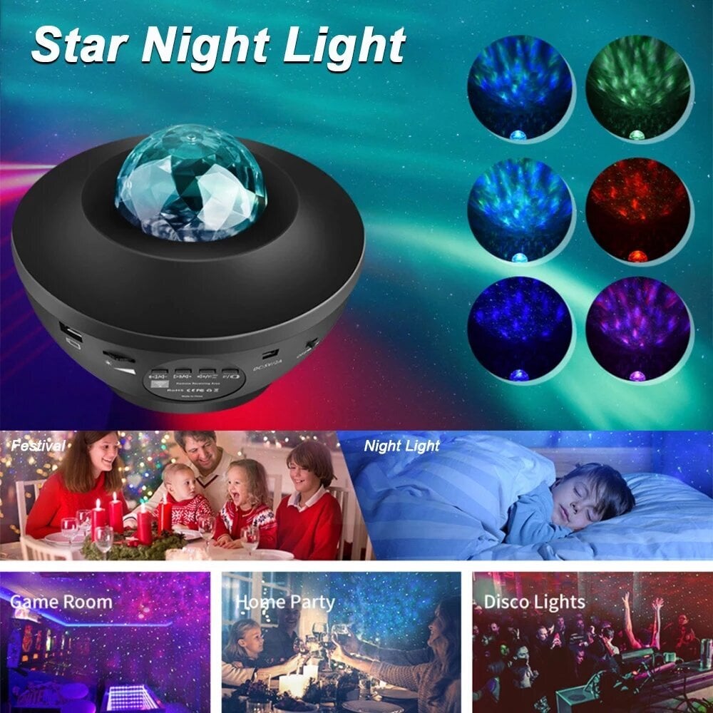 LED zvaigžņu projektors RGB StarLight Goapa, melns cena un informācija | Svētku dekorācijas | 220.lv