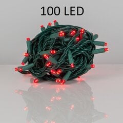 Ziemassvētku vītne ar 100 LED spuldzēm, 8m, sarkanā krāsa cena un informācija | Ziemassvētku lampiņas, LED virtenes | 220.lv