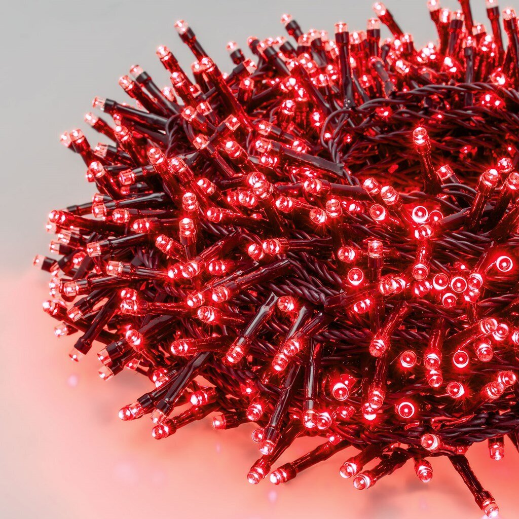 Ziemassvētku vītne ar 200 LED spuldzēm, 15m, sarkanā krāsa цена и информация | Ziemassvētku lampiņas, LED virtenes | 220.lv