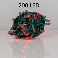 Ziemassvētku vītne ar 200 LED spuldzēm, 15m, sarkanā krāsa цена и информация | Гирлянды | 220.lv