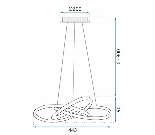 "Lampa Ring LED + Pilot" APP389-CP Chrom cena un informācija | Lustras | 220.lv