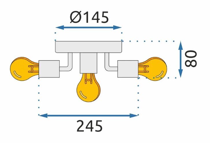 Balta metāla prožektora lampa APP706-5c cena un informācija | Piekaramās lampas | 220.lv
