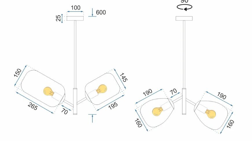 Daudzkrāsaina stikla piekaramā griestu lampa APP436-4C цена и информация | Lustras | 220.lv