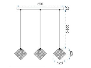 Glamour piekaramā lampa APP723-3CP cena un informācija | Lustras | 220.lv