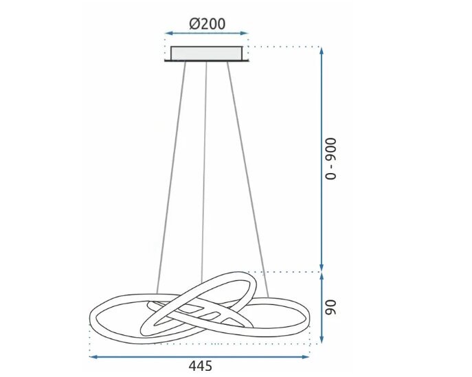 Gredzenveida LED piekaramā lampa + tālvadības pults APP390-CP Zelts cena un informācija | Piekaramās lampas | 220.lv