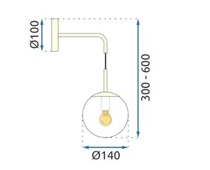 Griesti/sienas lampa Agaro 4 cena un informācija | Piekaramās lampas | 220.lv