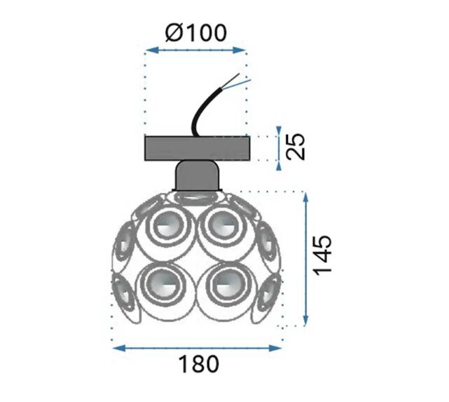 Griestu lampa APP204-1C Kristāla sudrabs cena un informācija | Lustras | 220.lv