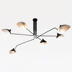 Griestu lampa melna 6 plecu melns app570-6c цена и информация | Настенный/подвесной светильник Eye Spot 11 BL, чёрный | 220.lv