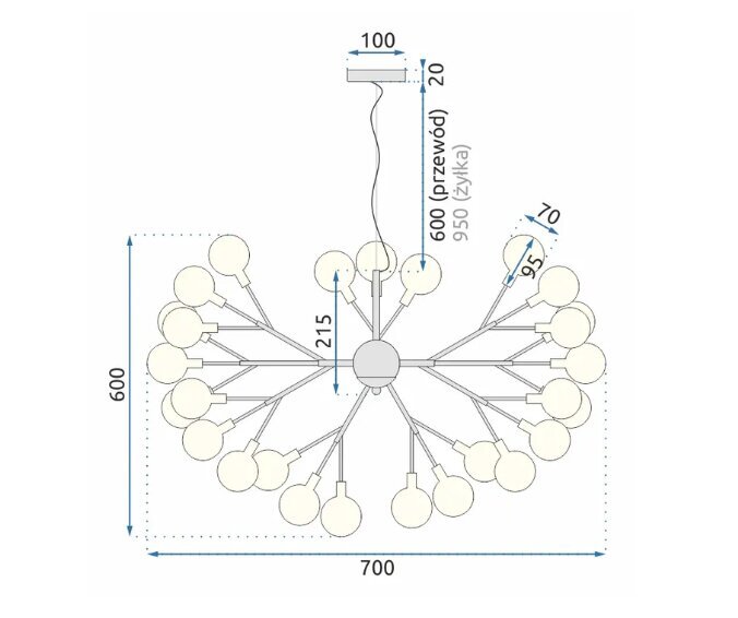 Koka piekaramā lampa 27 Melna balta APP590-CP цена и информация | Lustras | 220.lv