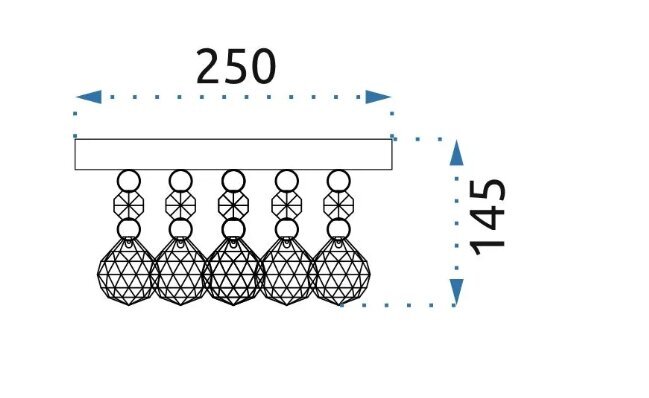 Kristāla gaismeklis APP1039-3C hroms cena un informācija | Piekaramās lampas | 220.lv
