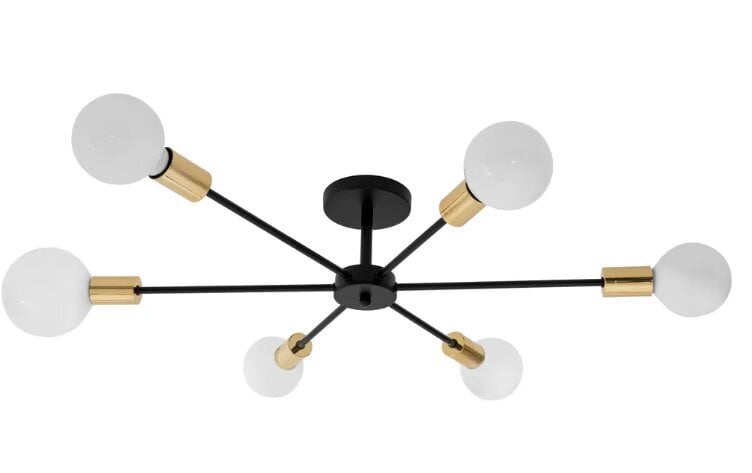 Lampa Spider 6 Black Gold APP501-6C цена и информация | Lustras | 220.lv