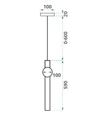 LED gara piekaramā griestu lampa Zelta balta APP475-CP цена и информация | Люстры | 220.lv