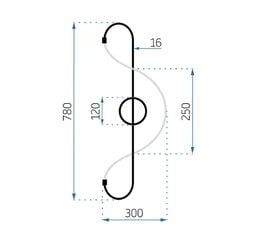 LED sienas lampa sienas lampa APP859-W Long Chrome cena un informācija | Sienas lampas | 220.lv