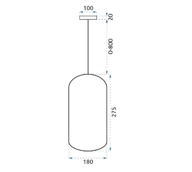 LED stikla griestu piekaramā lampa Blue APP443-CP цена и информация | Piekaramās lampas | 220.lv