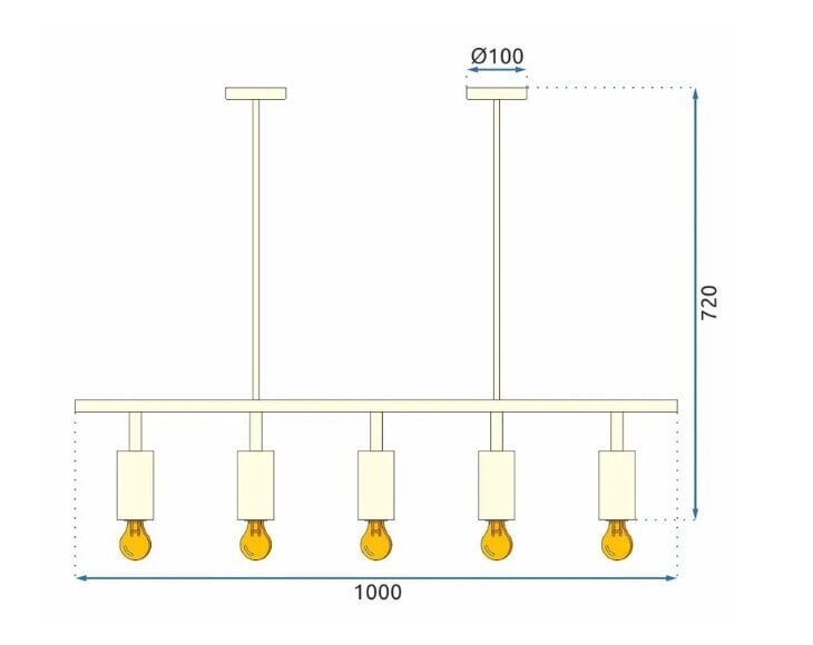 Loft melna piekaramā lampa APP611-5C цена и информация | Lustras | 220.lv
