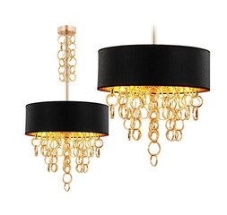 Melnā zelta piekārtā lampa 45cm APP683-3CP цена и информация | Люстры | 220.lv