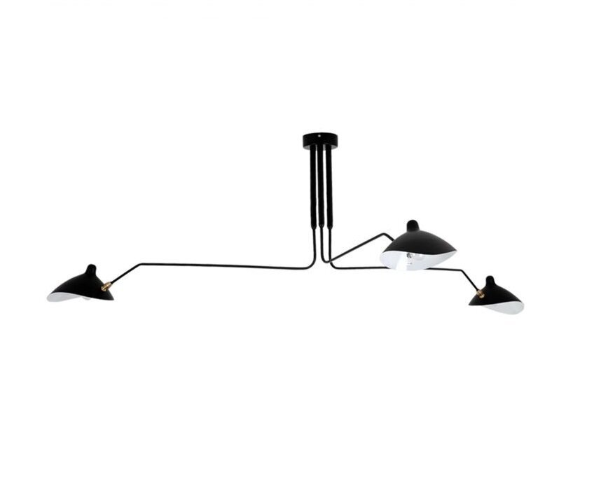 Melno griestu lampa 3 plecs Melnais APP569-3C cena un informācija | Lustras | 220.lv