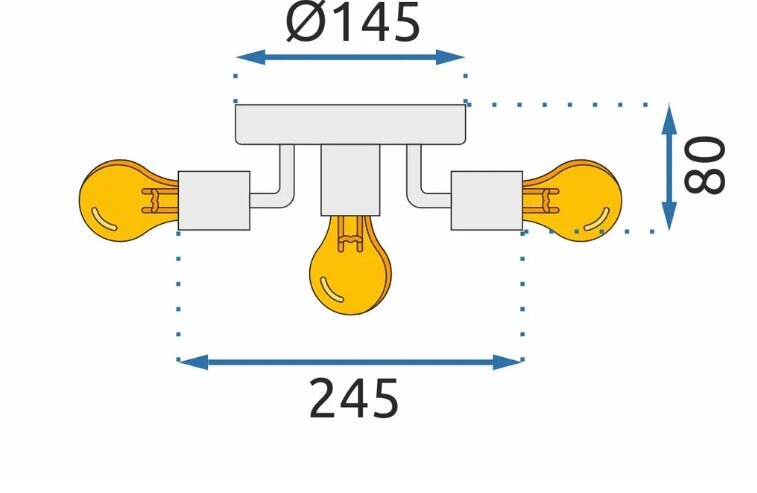 Metāla atstarotāja griestu lampa hroma APP707-5c cena un informācija | Lustras | 220.lv