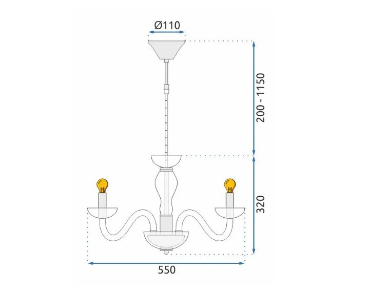 Piekaramā griestu lampa APP1081-6CP cena un informācija | Piekaramās lampas | 220.lv