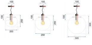 Piekārtā griestu lampa Lassi 20+25+30 cm cena un informācija | Piekaramās lampas | 220.lv