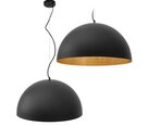 Piekārtā griestu lampa melna metāla bļoda 50cm APP379-1CP