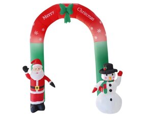 Piepūšamā LED Ziemassvētku arka Santa the Snowman XXL cena un informācija | Ziemassvētku dekorācijas | 220.lv