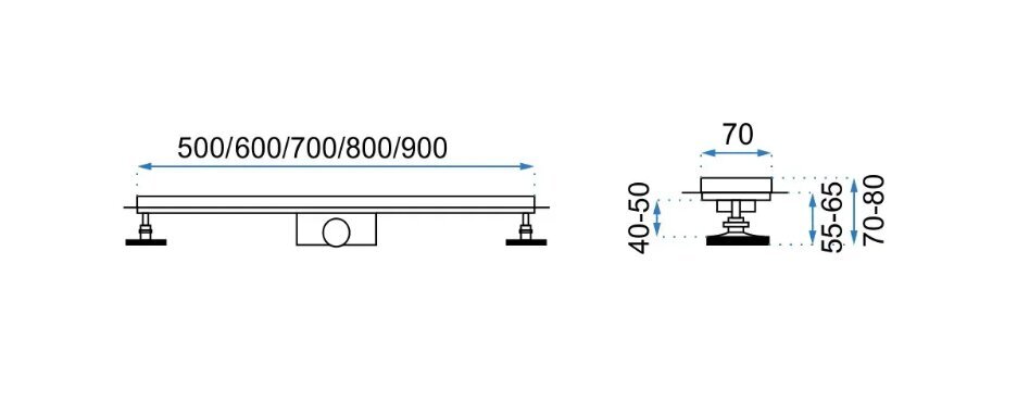 Rea Greek PRO lineārā drenāža Black Matt 80 цена и информация | Dušas trapi | 220.lv