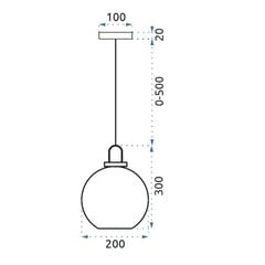 Stikla lodveida piekaramā lampa 20cm APP629-1CP цена и информация | Настенный/подвесной светильник Eye Spot 11 BL, чёрный | 220.lv