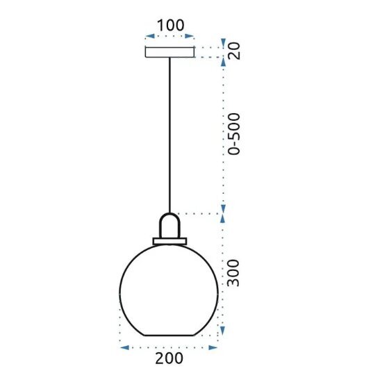 Stikla lodveida piekaramā lampa 20cm APP629-1CP цена и информация | Lustras | 220.lv