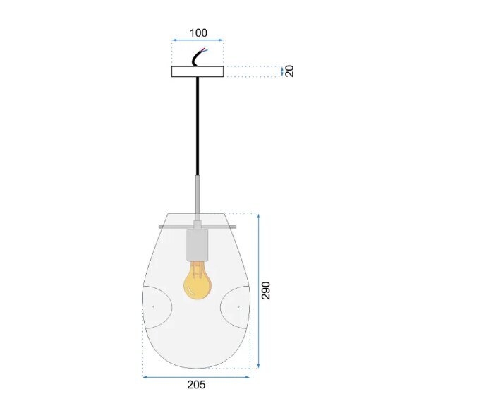 Stikla piekaramā griestu lampa APP327-1CP Blue цена и информация | Lustras | 220.lv